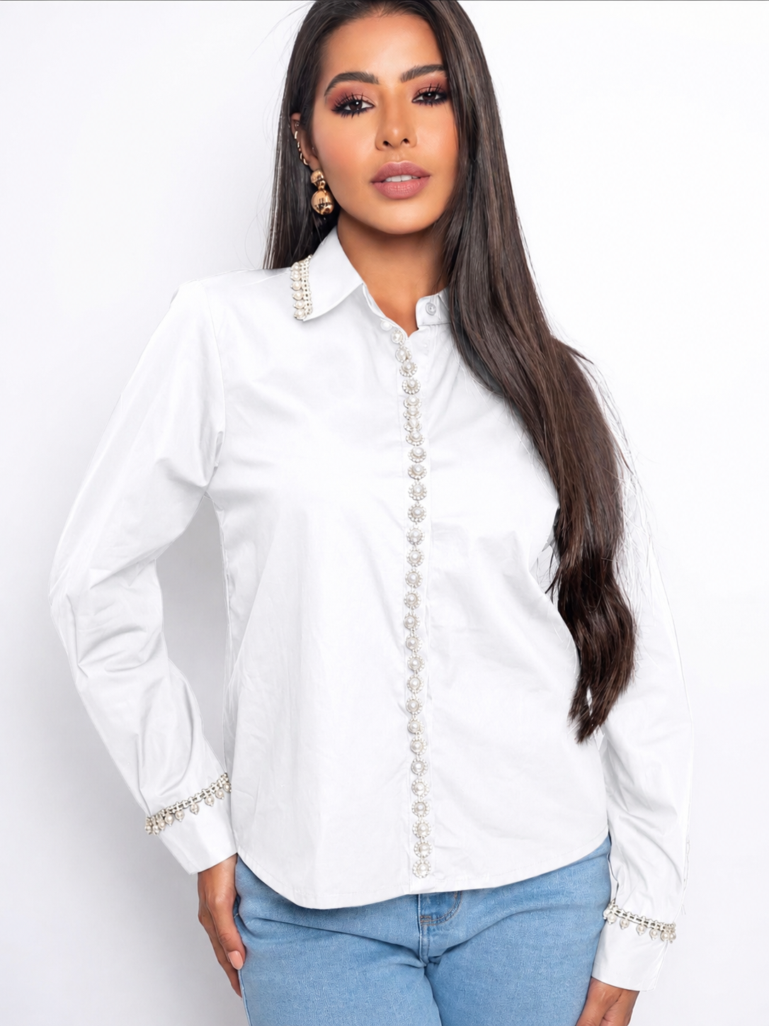 Camisa con perlas