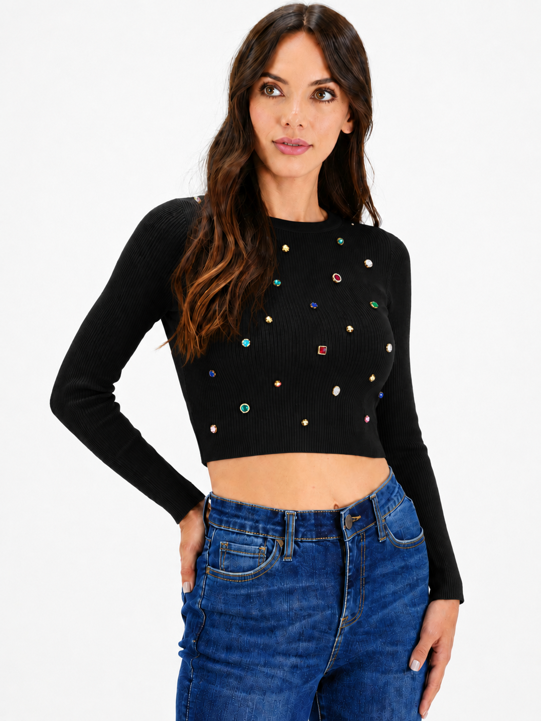 Top modal con pedrería