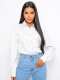 Camisa con brillos y strass