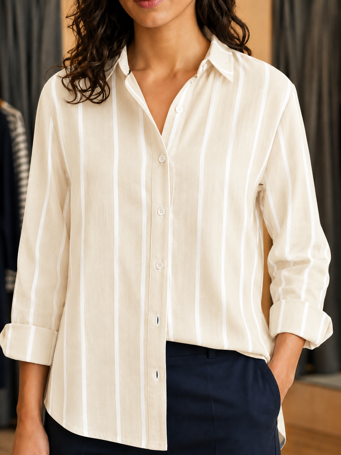 Camisa a rayas plus size