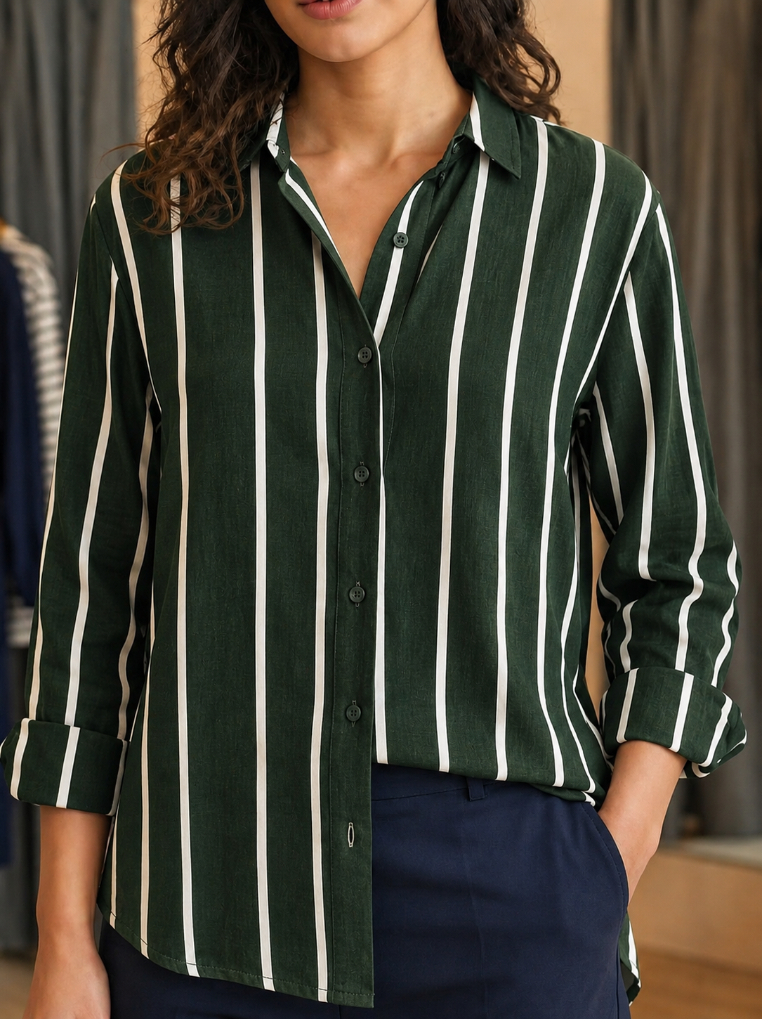 Camisa a rayas plus size